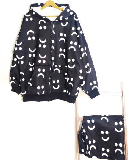 هودی و شلوارک طرح خوشال و ناراحت