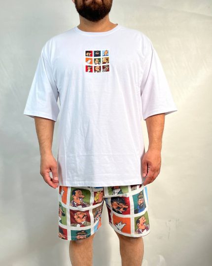 ست تیشرت و شلوارک و جوراب تن تن