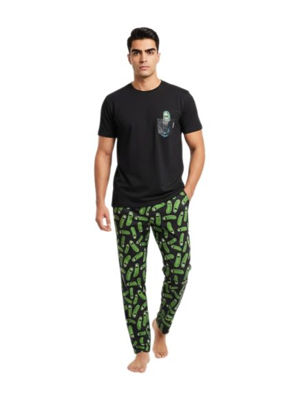 ست تیشرت و شلوار خیار شور ریک